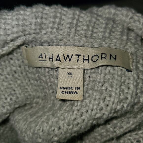 41 HAWTHORN Gray Sharon Cowl Neck Waffle Stitch Sweater - Picture 6 of 9